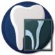 vector image of tooth with part of it showing how it looks through a dental x-ray